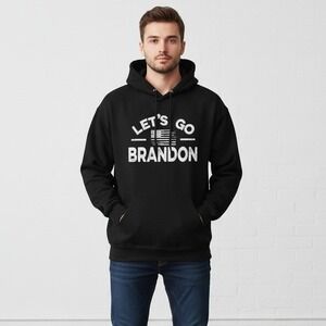 Lets Go Brandon American Flag Hoodie Sweatshirt Men's Size XL‎ Patriotic Freedom